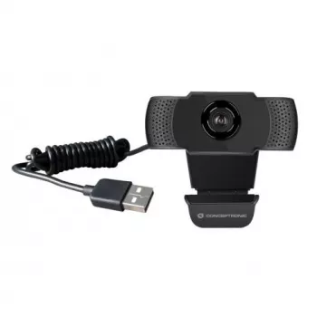 Conceptronic AMDIS Webcam Full HD 1080P con micrófono, 2 MP, 1920 x 1080 píxeles, Full HD, 30 fps, H.264, M-JPEG, YUV, 90°