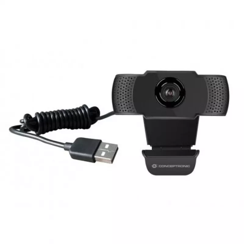 Conceptronic AMDIS Webcam Full HD 1080P con micrófono, 2 MP, 1920 x 1080 píxeles, Full HD, 30 fps, H.264, M-JPEG, YUV, 90°