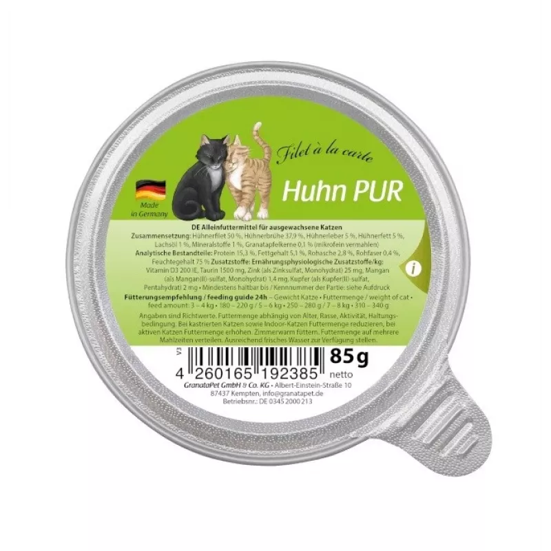 GRANATAPET Filet á la carte Pollo - comida húmeda para gatos - 85 g