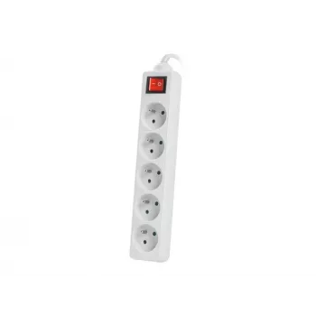 Alargador eléctrico Lanberg PS1-05E-0300-W 3m 5 tomas de CA interior/exterior blanco