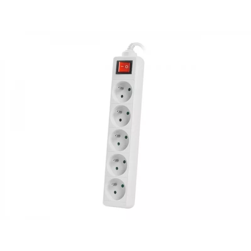 Alargador eléctrico Lanberg PS1-05E-0300-W 3m 5 tomas de CA interior/exterior blanco