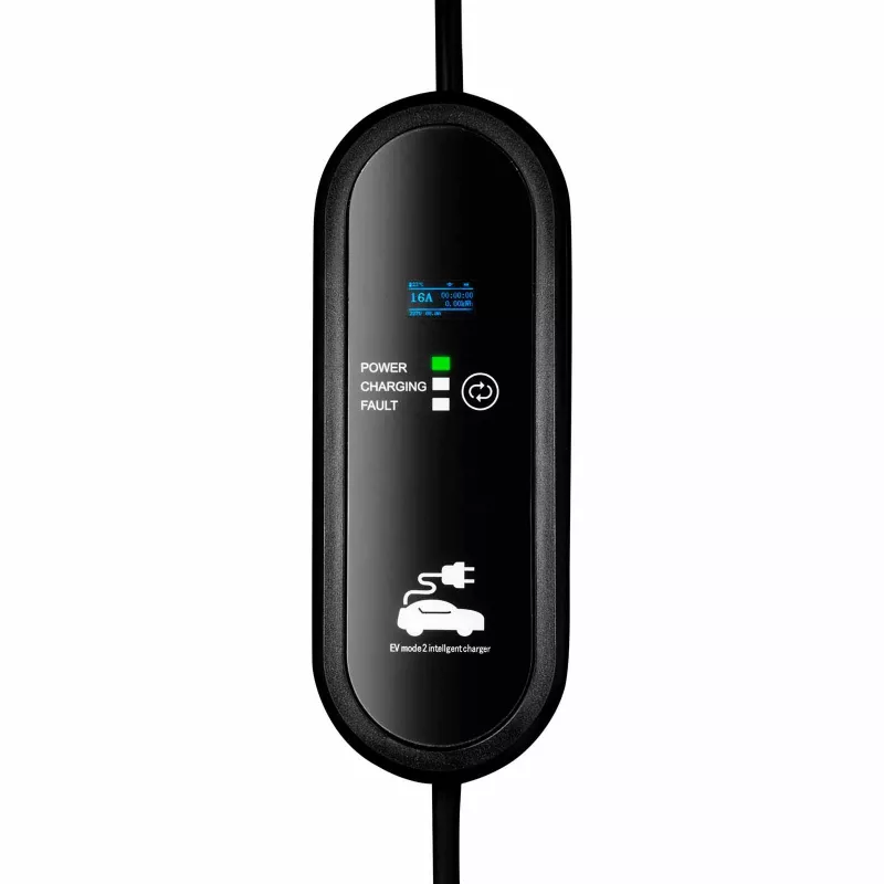 Akyga AK-EC-19 Cargador EV Tipo 2 LCD monofásico 16A 3,8kW 5m