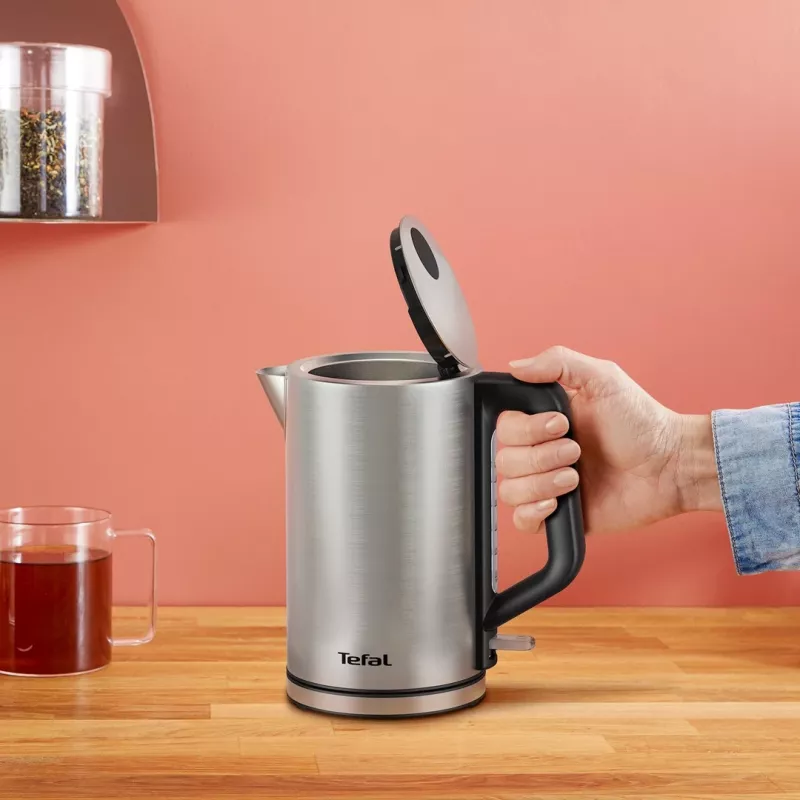 Tefal Bronx KI513D10 hervidor eléctrico, 1,7 l, 2400 W, acero inoxidable, base giratoria, filtro, plateado
