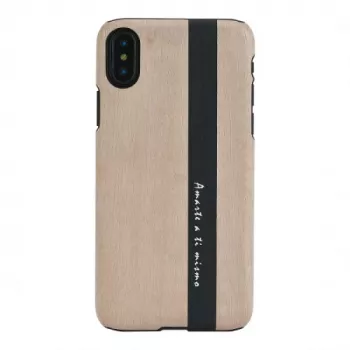 Funda para smartphone man and wood para iPhone X/XS — cuero negro