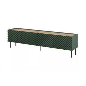 Mueble RTV 4D ONDA 200x40xH54.35 verde (de pie o montado en pared)