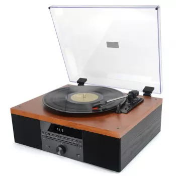 Tocadiscos AKAI ATT-14BT con Bluetooth, accionamiento por correa, preamplificador fono integrado, salida USB