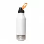 Asobu - Dog Bowl Buddy - Botella de acero inoxidable con 2 comederos blanca
