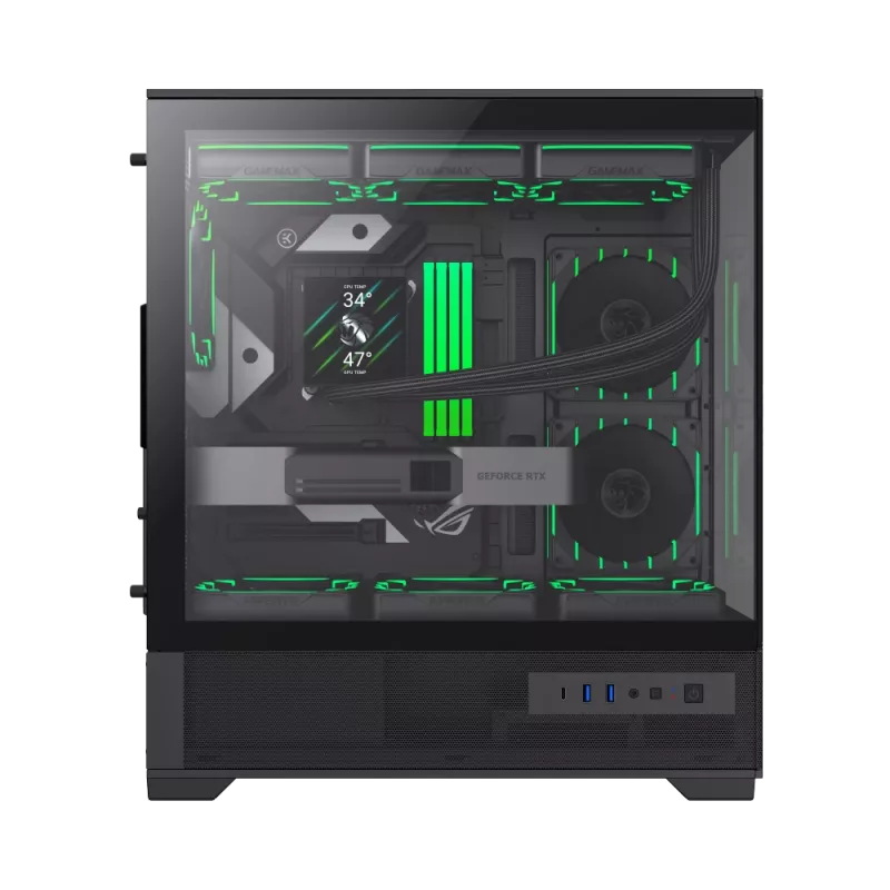 Caja Gamemax | VISTA 2 AB | negra | torre Midi | fuente de alimentación no incluida