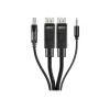 Cable combo KVM seguro Belkin - cable de teclado / vídeo / ratón / audio - USB, conector mini, DisplayPort (M) a conector jack mini estéreo, USB Type-