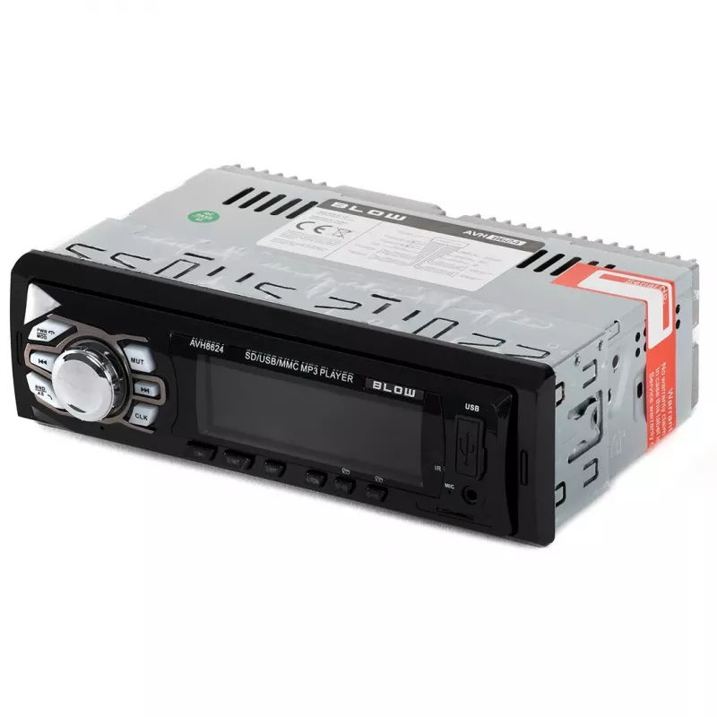 BLOW AVH-8624 autorradio, 1 DIN, FM RDS, Bluetooth, USB, SD/MMC, AUX, MP3, pantalla LCD, mando a distancia, negro