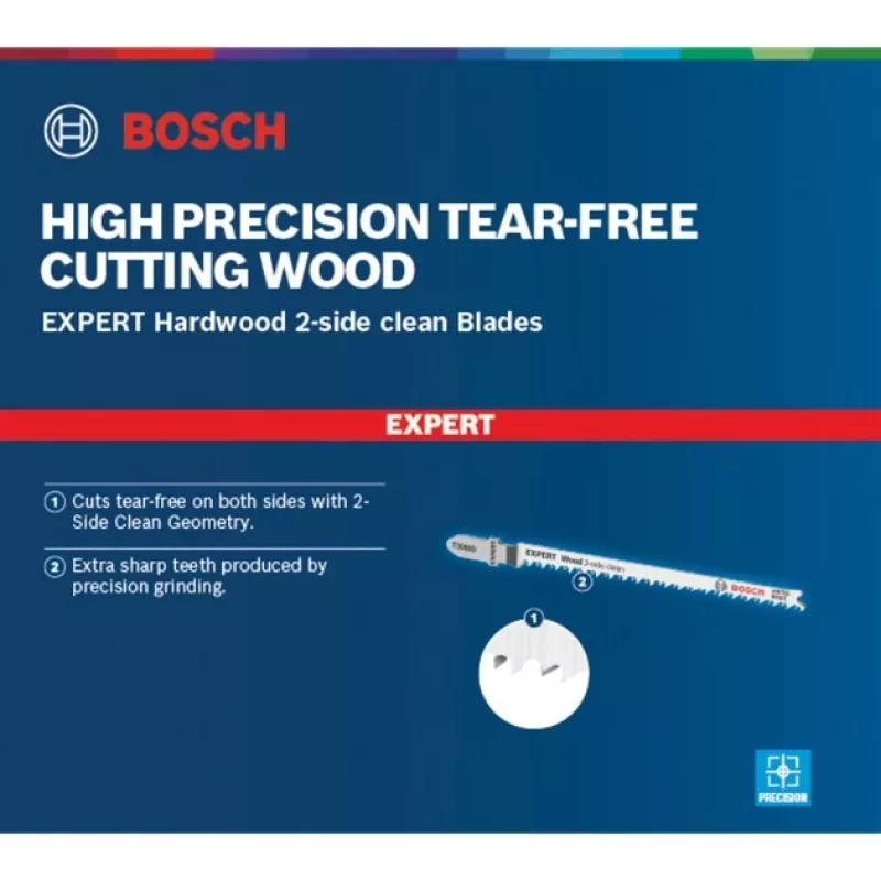 Bosch T 308 BO Hoja de sierra de calar acero alto en carbono (HCS) 25 uds.