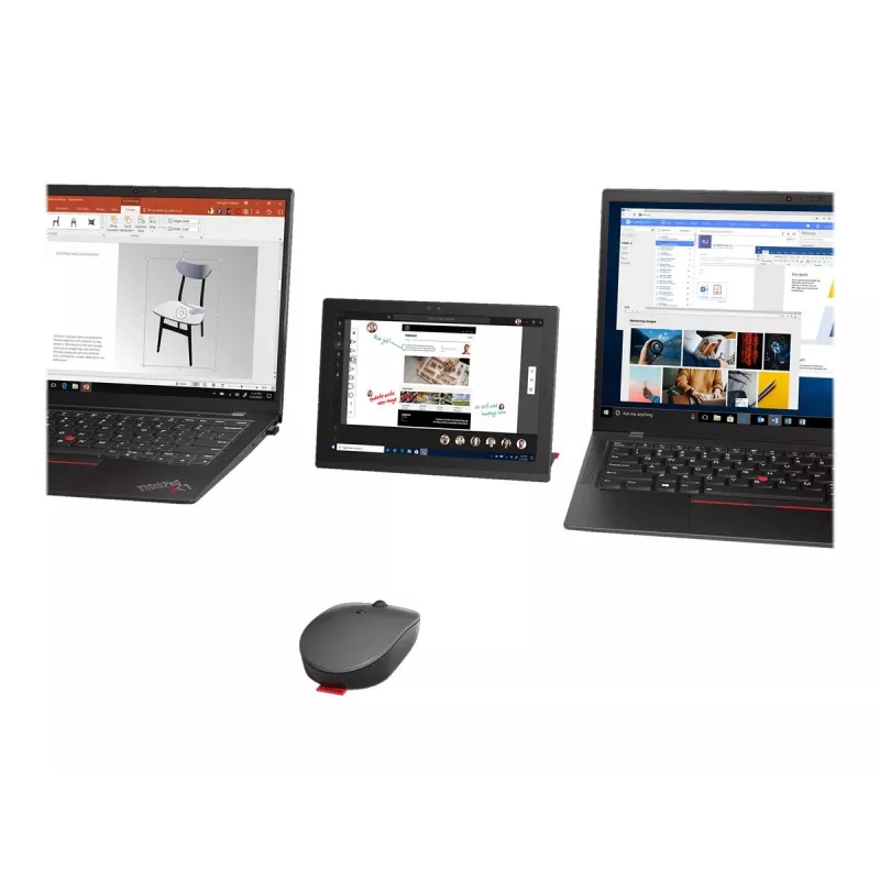 Ratón Lenovo Go multi-dispositivo oficina ambidiestro RF Wireless + Bluetooth óptico 2400 DPI