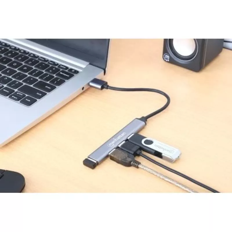 Hub Manhattan USB-A 4 puertos, 4x puertos USB-A (1x 5 Gbps USB 3.2 Gen1…