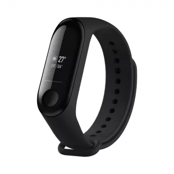 Correa de silicona FIXED para Xiaomi Mi Band 3/4 – Negra, repuesto flexible duradero silicona
