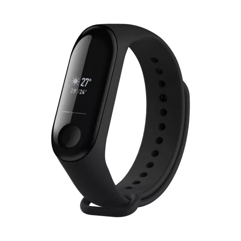Correa de silicona FIXED para Xiaomi Mi Band 3/4 – Negra, repuesto flexible duradero silicona