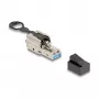 Conector macho RJ45 DeLOCK montaje en campo Cat.6A sin herramientas plata conector macho