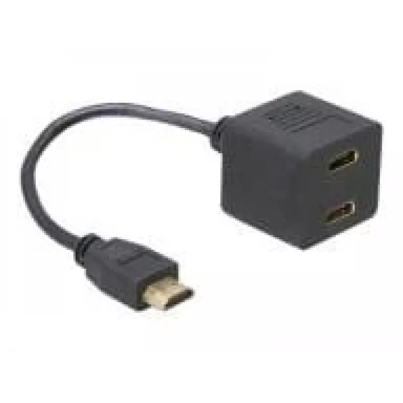 Adaptador HDMI DeLOCK 65056 0,2 m conector macho a 2x conector hembra
