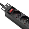 PDU de aluminio Qoltec para RACK de 10'' | 1U | 16A | 4xFRENCH | 1,8m