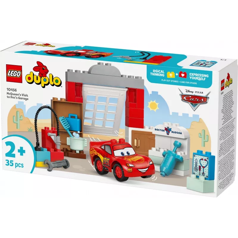 Juguete de construcción LEGO DUPLO 10456 Disney La visita de McQueen al taller de Doc — 35 piezas, para niños a partir de 2 años, bloques grandes