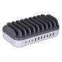 Manhattan estación de carga, 10 puertos: 3x USB-C (hasta 18W PD) y 7x USB-A (hasta 12W), 120W de salida total, blanco/gris, garantía de tres años