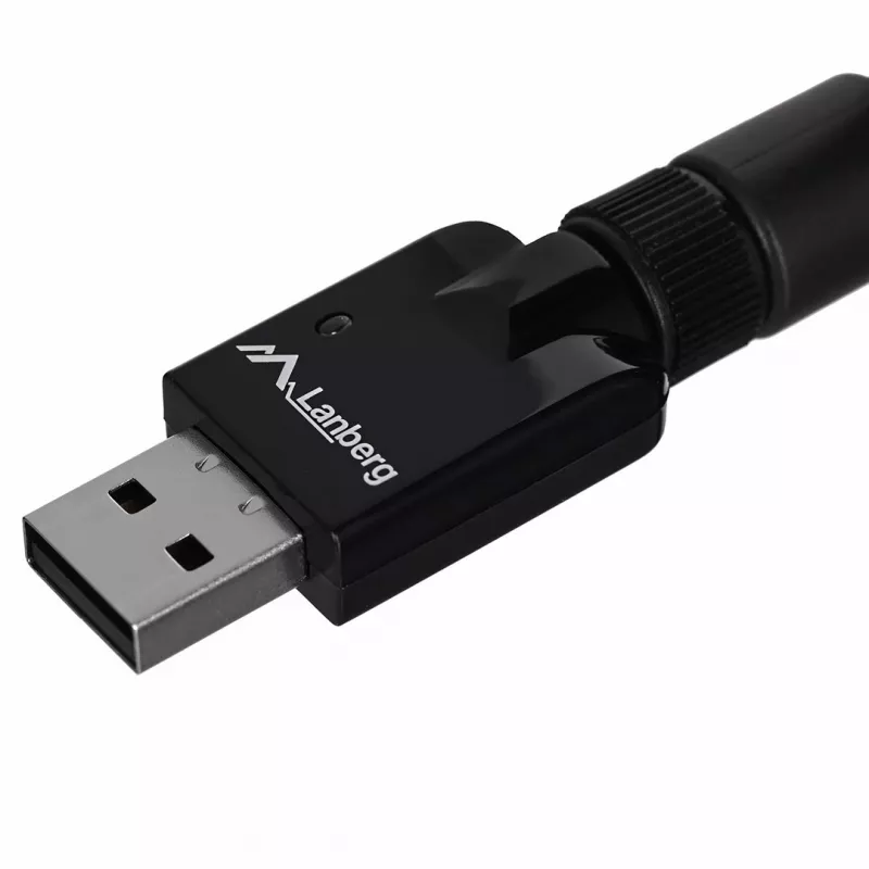 Lanberg NC-0150-WE adaptador WiFi USB Mini N150, 150 Mbit/s, 1 antena externa, negro