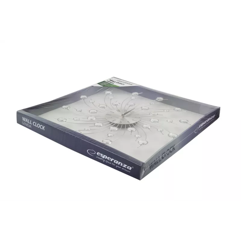 Reloj de pared de cuarzo Esperanza Geneva EHC004, plateado