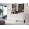 Cómoda Cama Meble JUNGLE 152x40.5x74.5 cm blanco mate con patas negras