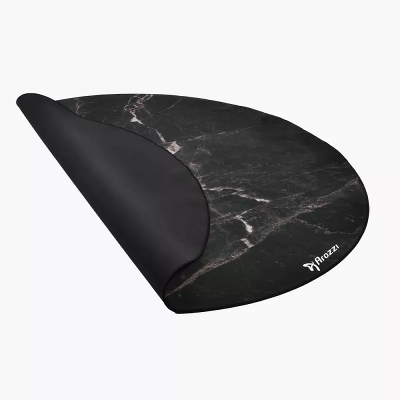 Alfombrilla protectora para sillas Arozzi Zona Round Floor Pad – Negro Marble, alfombrilla protectora redonda para suelos duros y moquetas