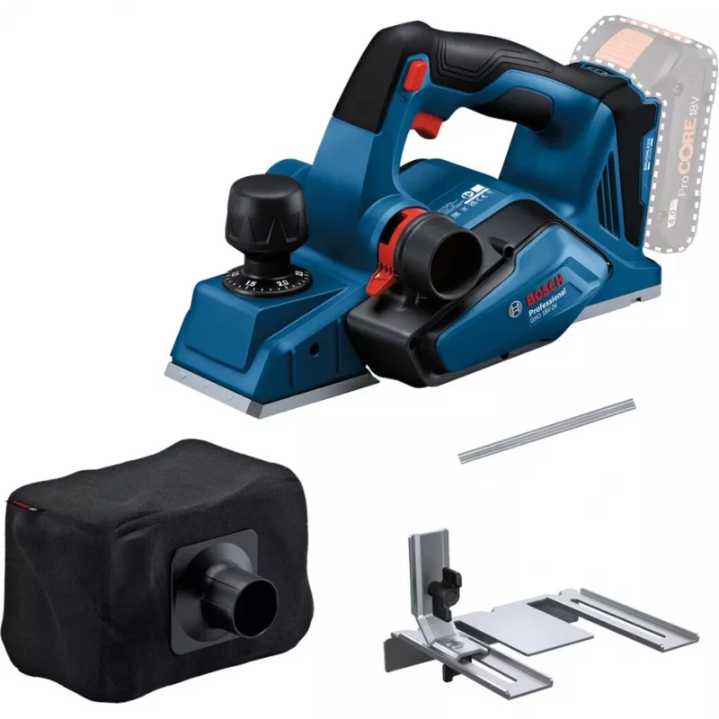 Cepillo eléctrico de batería GHO 18V-26 Professional Solo, 18 voltios, cepillo eléctrico azul/negro, sin batería ni cargador, en L-BOXX