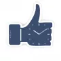 NeXtime Reloj de pared 3072bl Thumbs up, 40,5x41,5 cm, pared, azul/plateado