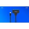 Cable de interfaz SATA a USB-C SAVIO AK-69, conector hembra SATA a conector macho USB-C, USB 3.2 Gen 1 (5 Gbit/s), 0,25 m, negro