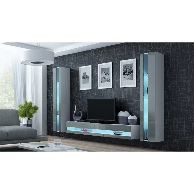 Soporte de TV Cama VIGO nuevo 30/180/40 blanco/gris brillante