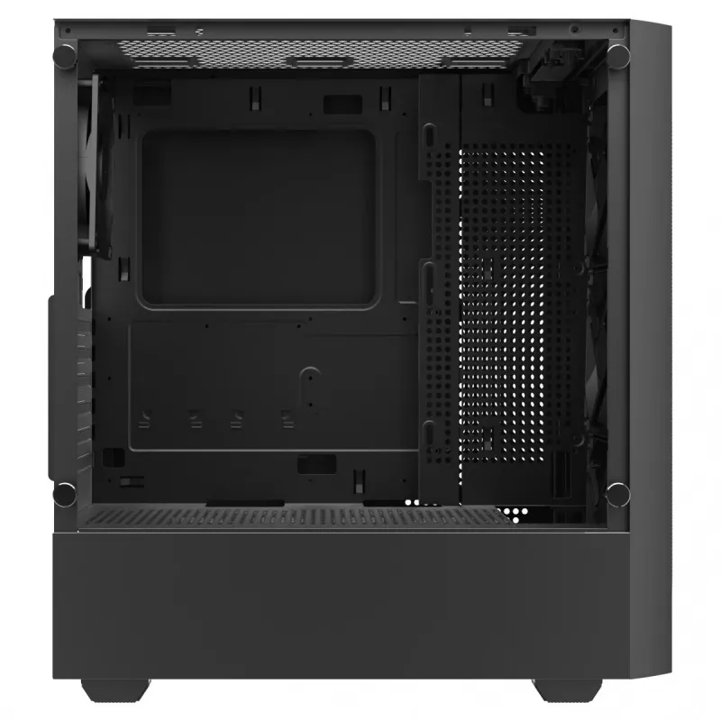 Caja de PC SAVIO Noctis Flow — Cube Mini-ITX/Micro-ATX/ATX, 3x120mm frontal, 1x120mm trasero, 2 bahías de 3,5 pulgadas + 3 de 2,5 pulgadas, cristal templado