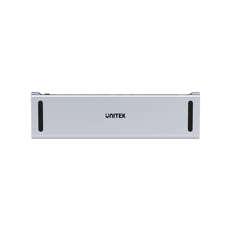 KVM-Switch Unitek D1106AGY01 Estación de acoplamiento USB-C Triple 4K con KVM, 3x USB-A, 5x USB-C, HDMI×2, DP×1, RJ-45, lector SD, 3840×2160@60Hz, Aluminio
