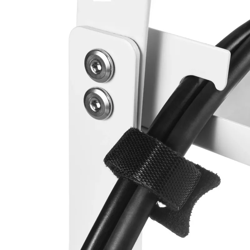 Organizador de cables bajo escritorio MACLEAN MC-105 W – Acero, blanco, carga máx. 5 kg, apto para grosor de mesa 0,5–50 mm