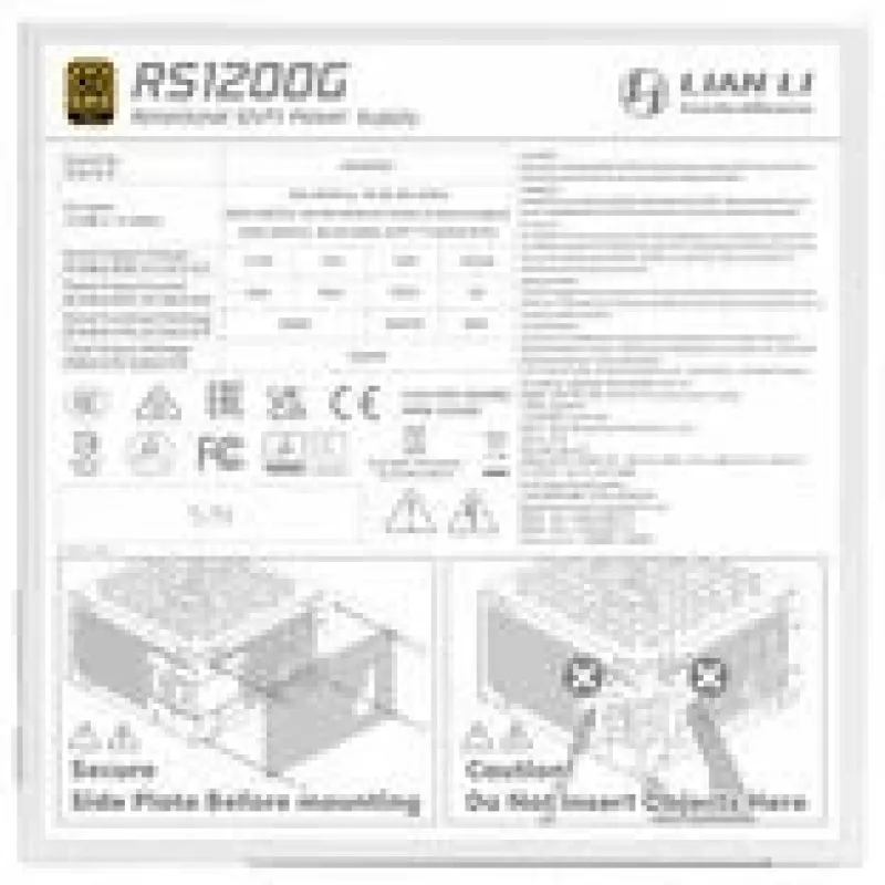 Fuente de Alimentación Lian Li RS1200G 1200 W 20+4 pin ATX 80 PLUS Gold Blanco