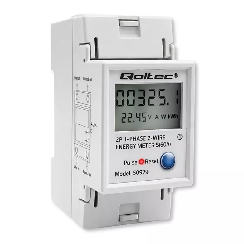 Contador de energía QOLTEC monofásico carril DIN 230V (MPN 50979)