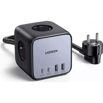 Ugreen DigiNest Pro 1 toma de CA Type-C 1,8 m 4 3680 W negro