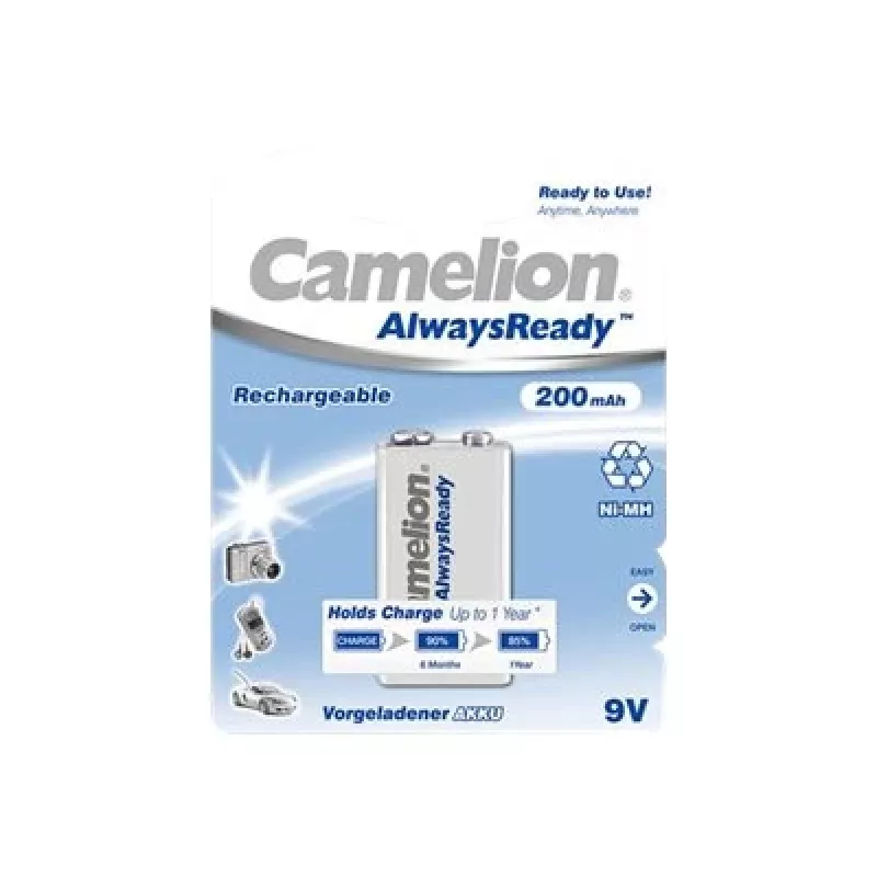Camelion | 9V/6HR61 | 200 mAh | Baterías AlwaysReady Ni-MH | 1 ud.