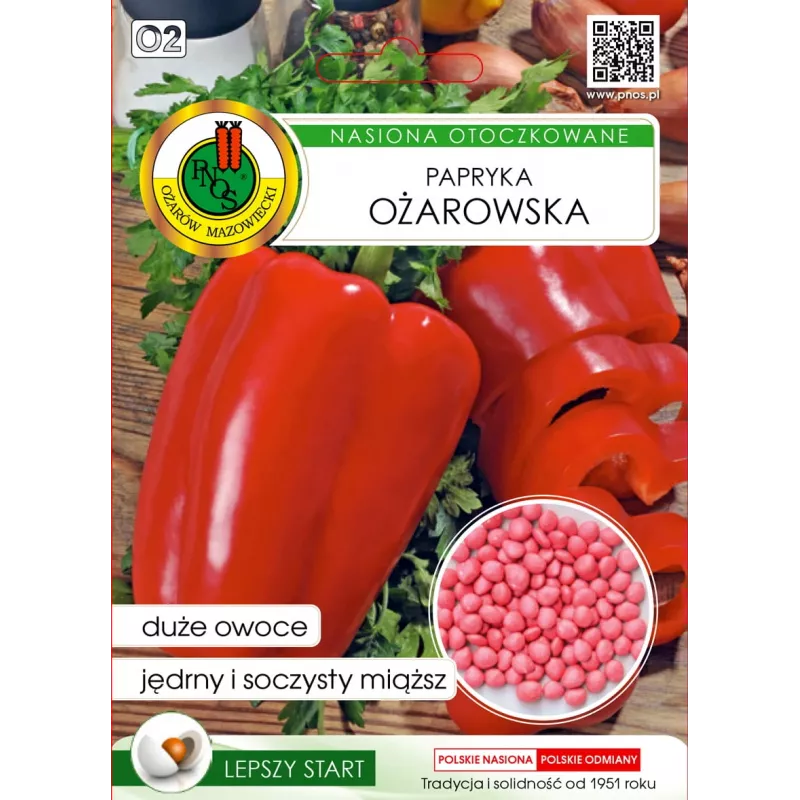 PNOS pimiento Ozarowska semillas recubiertas, paquete de 50