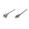 Assmann cable de alimentación, Schuko - C5, conector macho/hembra, 1,8m, H05VV-F3G 0,75 mm², negro (AK-440103-018-S)