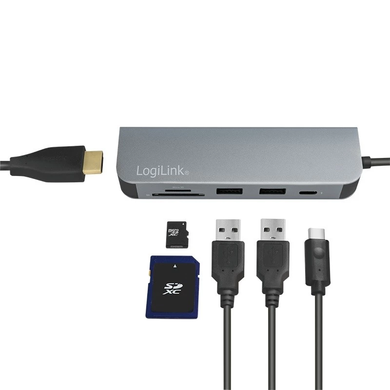 LogiLink UA0343 hub multipuerto USB-C aluminio USB 3.2 2nd Gen Mult