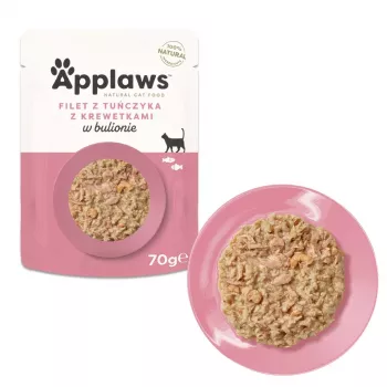 Comida húmeda para gatos en bandeja Applaws filete de atún 70 g – adulto, 16 % proteína, 80 % humedad, sabor pescado