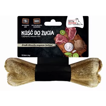 Juguete masticable / snack natural SYTA MICHA Kiwi con coco 13,5 cm para perros, sabor cordero, 70 g