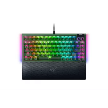 Teclado gaming mecánico Razer BlackWidow V4 75% — con cable, layout US, edición Phantom Green, interruptores mecánicos táctiles Razer