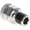 Gedore 1973312 adaptador de puntas, cuadrado de 3/8″ a hexagonal de 1/4″, cromado