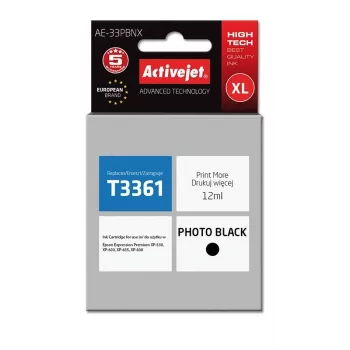 Activejet AE-33PBNX tinta (sustituto de Epson 33XL T3361; Supreme; 12 ml; negro foto)