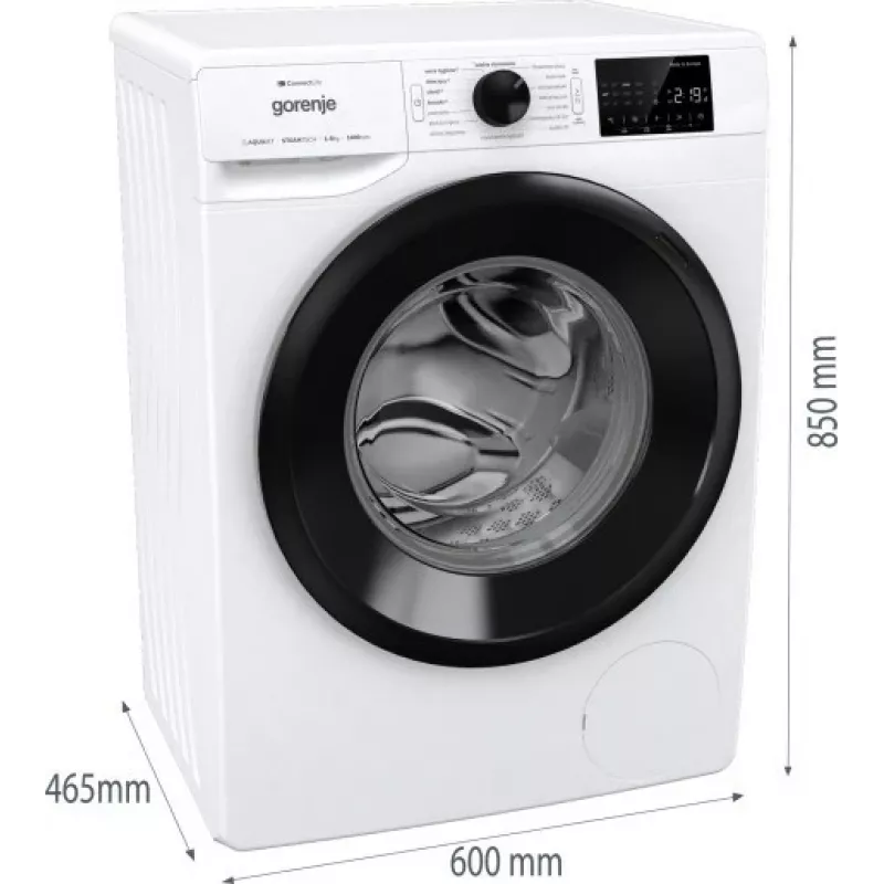 Lavadora de carga frontal Gorenje WPNEI84SASWIFI/PL 8 kg 1400 rpm Wi-Fi blanca, motor inverter