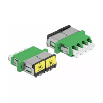 Acoplador de fibra óptica DeLOCK 86902 LC Quad hembra a LC Quad hembra monomodo verde