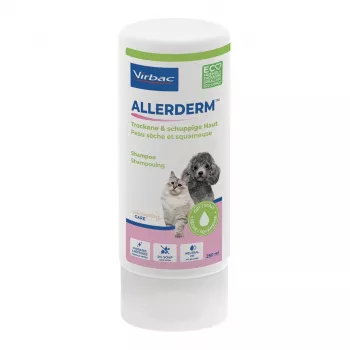 Champú VIRBAC AllerDerm para piel seca y escamosa en perros y gatos, 250 ml